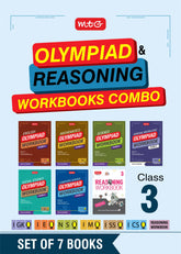 NSO-IMO-IEO-ICSO-IGKO-ISSO Olympiad Workbook and Reasoning Book Combo Class 3 (Set of 7 Books) by MTG Learning